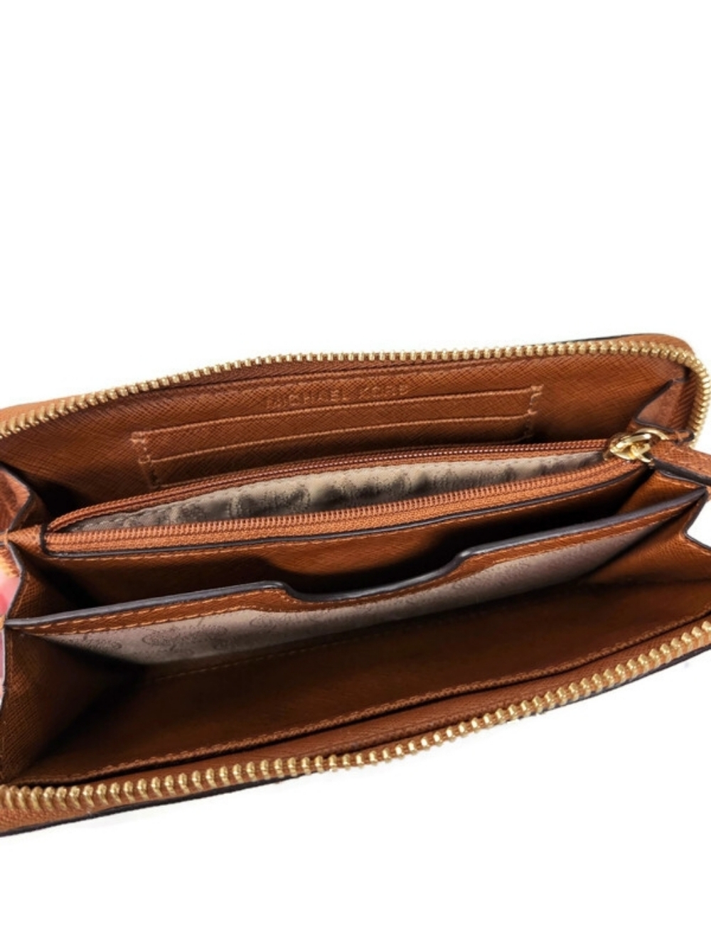 Michael Kors Jetset Tan Saffiano Leather Travel Continental Zip-Around Wallet - Picture 8 of 14